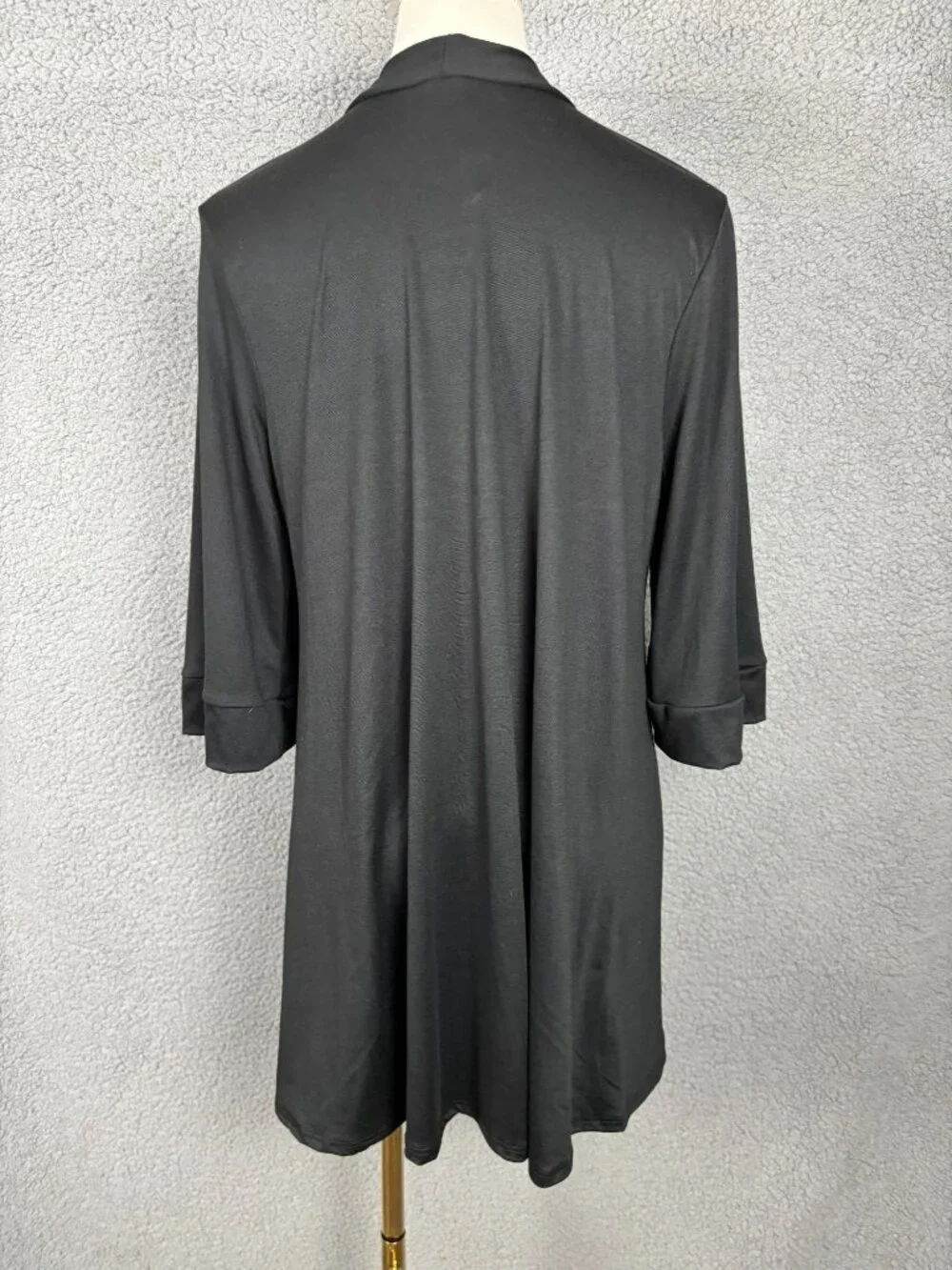 24seven Comfort Apparel Women's Black Open Front Cardigan 3/4 Sleeve Large NWOTs